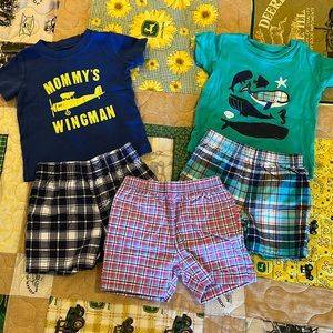 Carter’s Tops and Shorts (2 tops and 3 shorts) size 12 months
